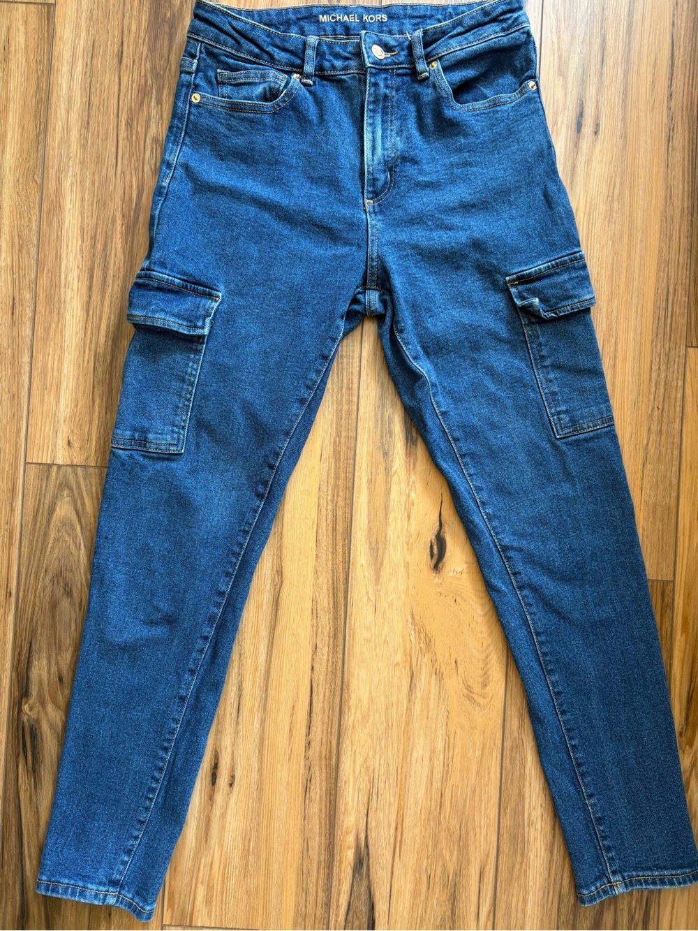 Michael Kors Men’s Blue Slim Straight Cargo Jeans